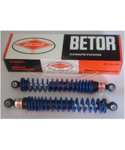 BETOR paire amortisseurs trial 340 mm corps noir ressorts bleu