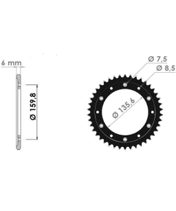 Couronne en 520 pour Aprilia / Beta / Fantic